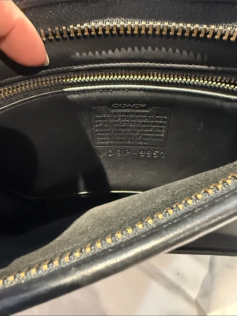 Coach Black Leather Shoulder Bag with Gold Hardware